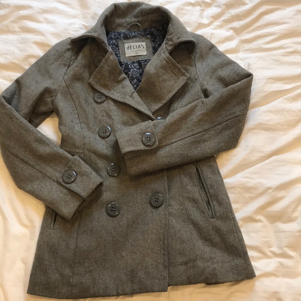 Delia’s Grey Double Breast Pea Coat